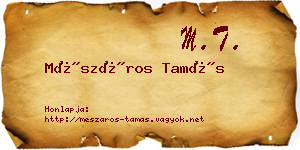Mészáros Tamás névjegykártya