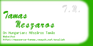 tamas meszaros business card